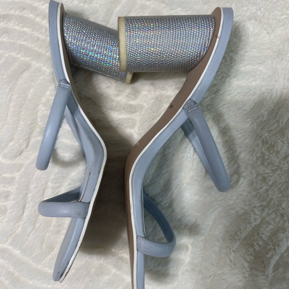 Dolce Vita Noles Light Blue Silver Block Heel Sandals 7.5 - Picture 10 of 14